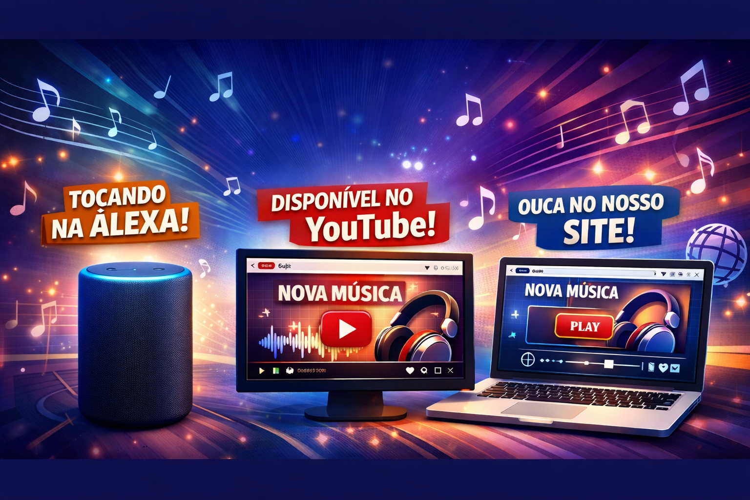 Divulgação musical em vários canais