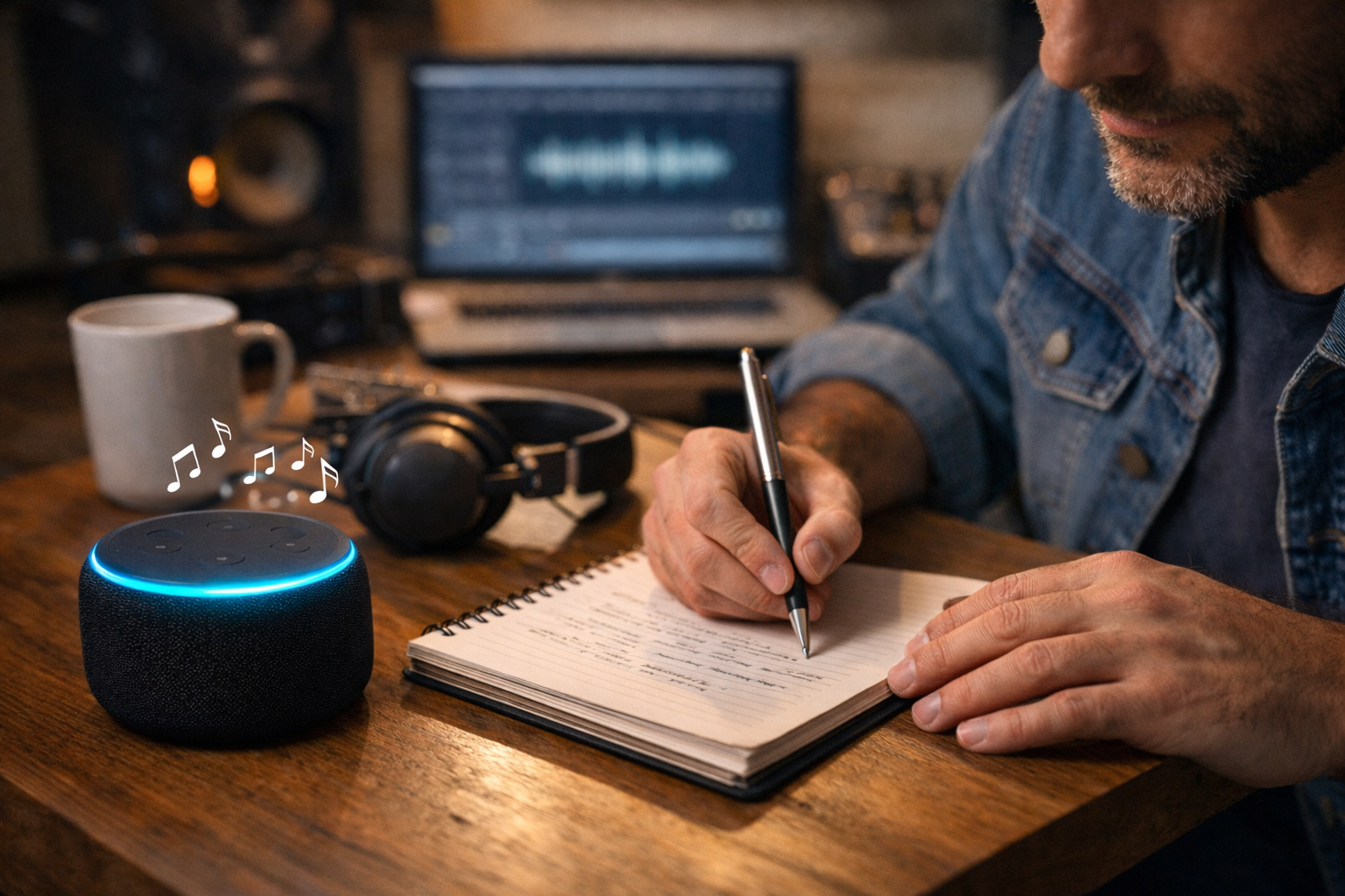 Compositor escrevendo música