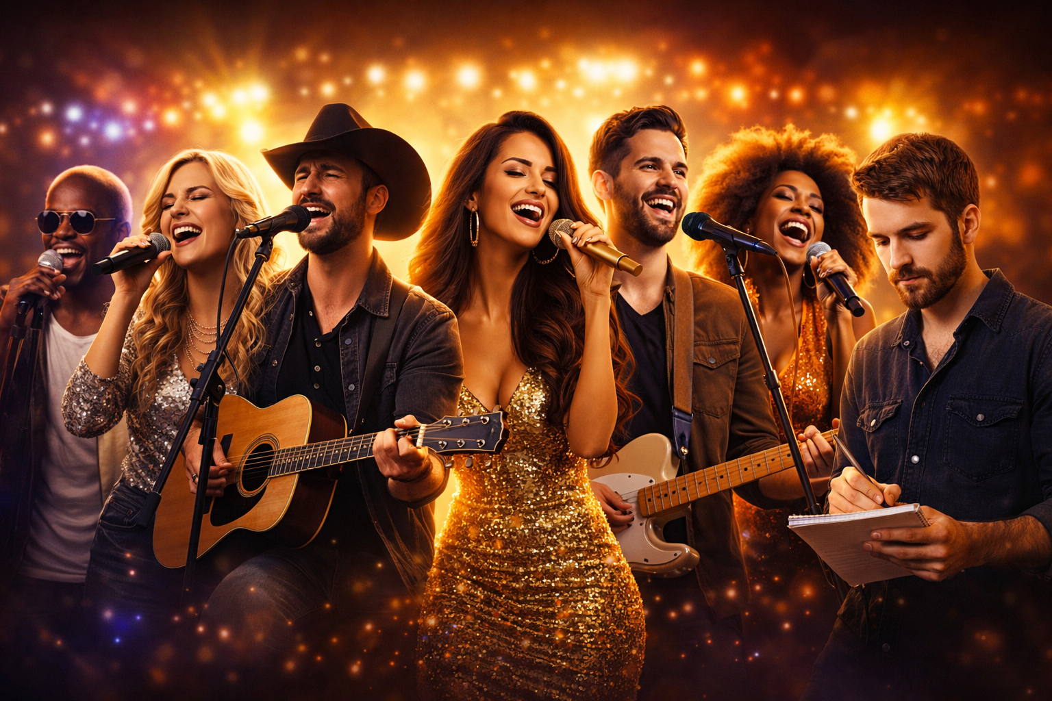 Cantor e compositor representando novos talentos da música